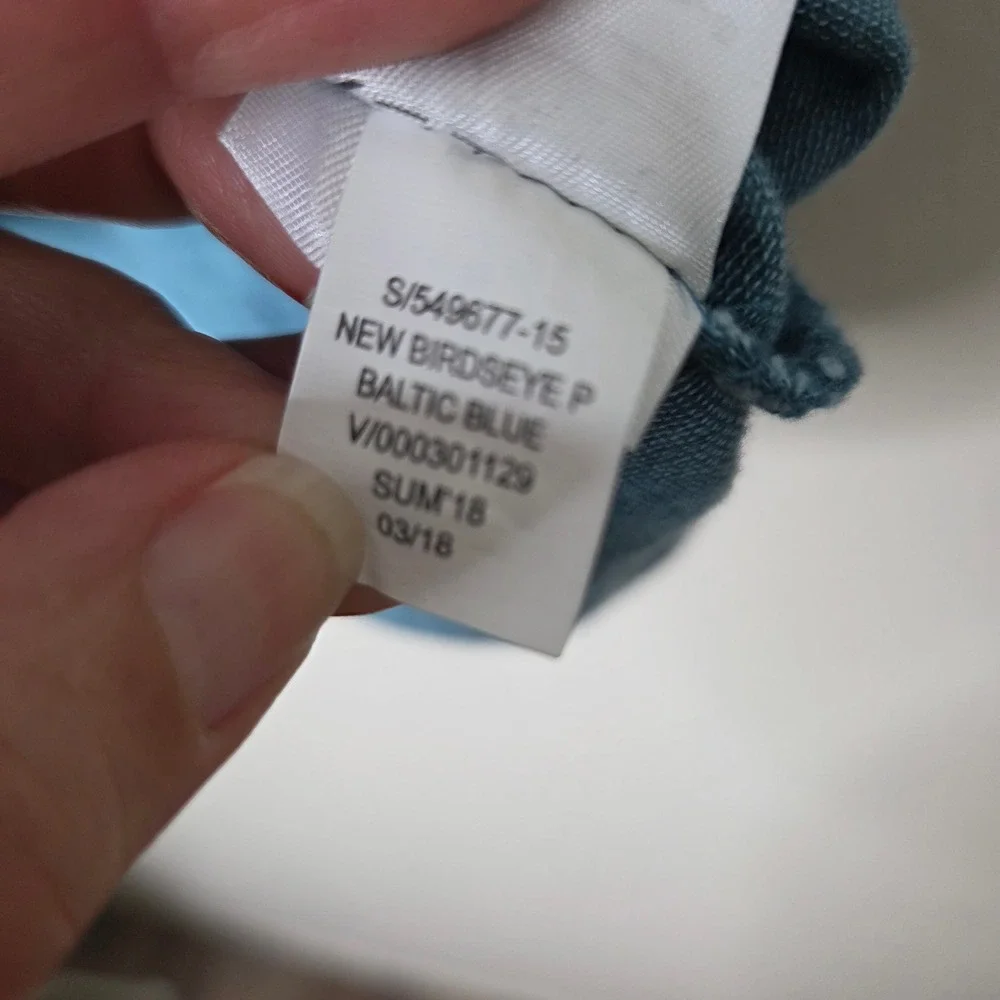 Banana Republic Mens Polo Shirt Large L Blue Teal Short Sleeve Cotton
